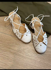 Aiertu  -  Flats Sandals Designer Woman Shoes Casual Slingback Summer New Marie Janes Shoes Lace-Up Retro Sandalias De Mujer Dress Aiertu