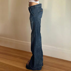Aiertu  -  Y2K Straight Jeans Women Fashion High Street Loose Fit Denim Pants 2000s Casual Female Retro Trousers Autumn Outfits Aiertu