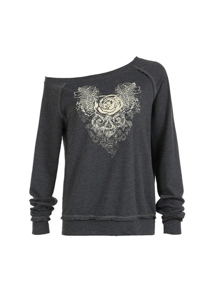 Aiertu  -Niche Design Vintage Rose Sweatshirts aiertu