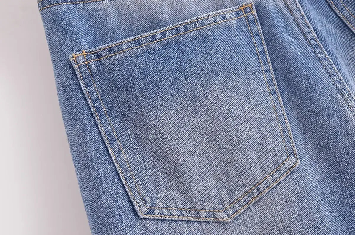 Aiertu  -  American hot girl mid-waist straight jeans women's spring and autumn new loose slim mopping pants Aiertu