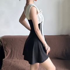 Aiertu - Coquette Bow Tie Mini Dress Aiertu