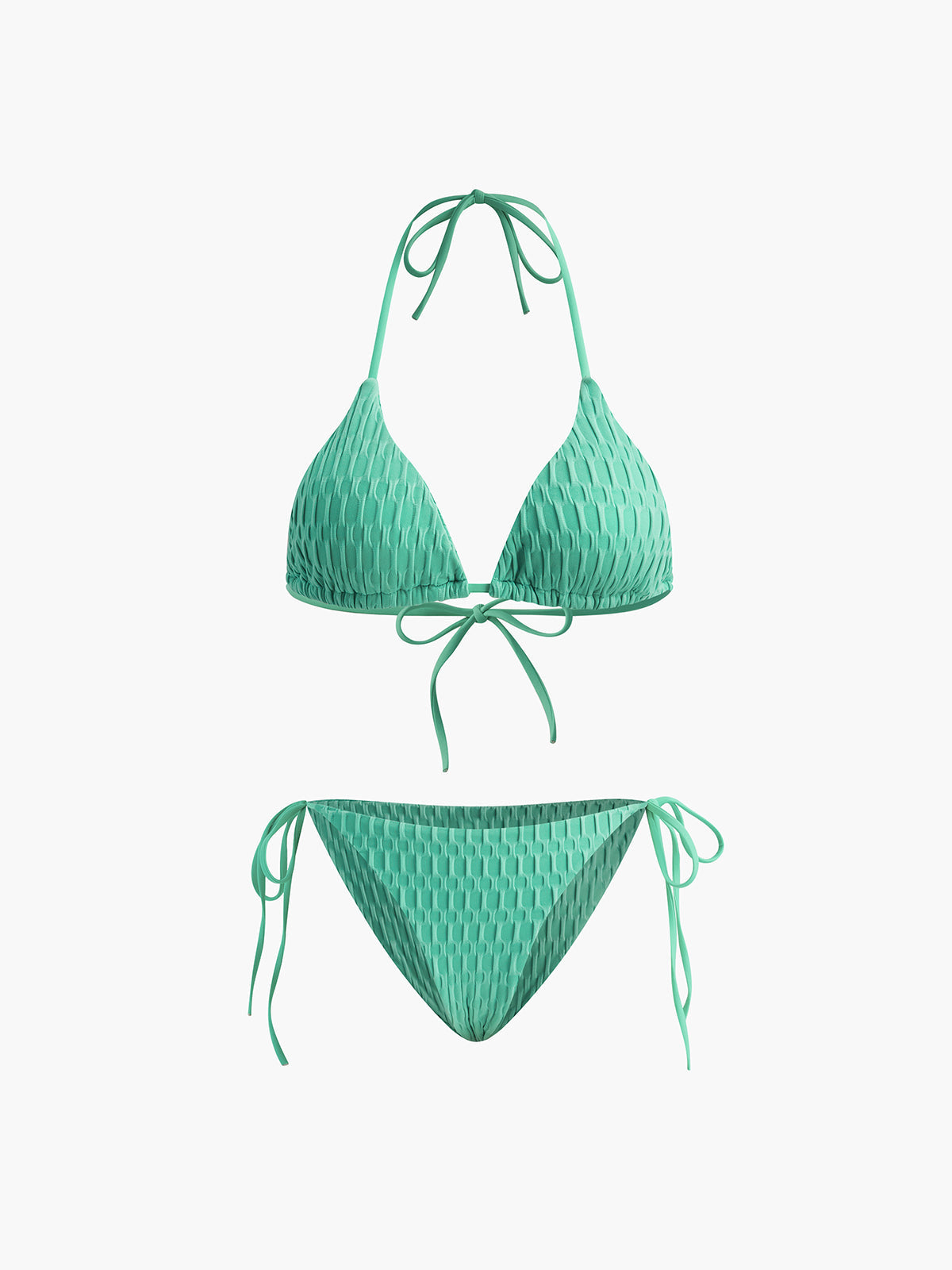Aiertu  Solid Halter Knotted Bikini Set shopify
