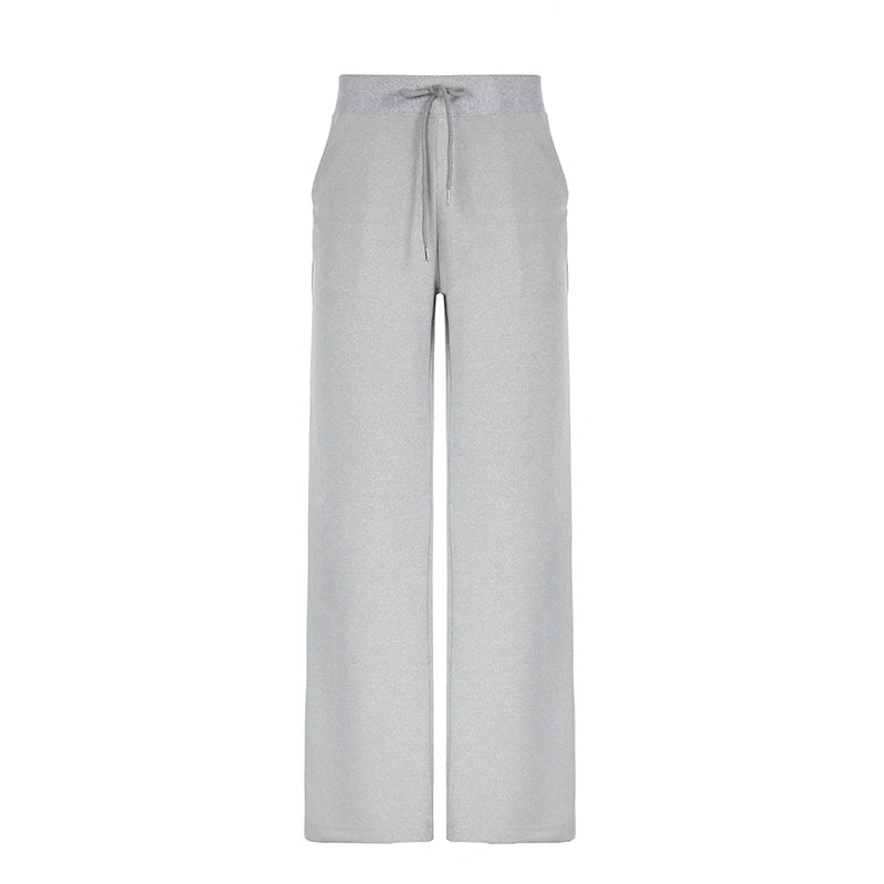 Aiertu  -  All-match Casual Pants Women Streetwear Drawstring Knitted Pants Autumn Basic Trousers Concise Slacks Sporty Sweatpants Aiertu