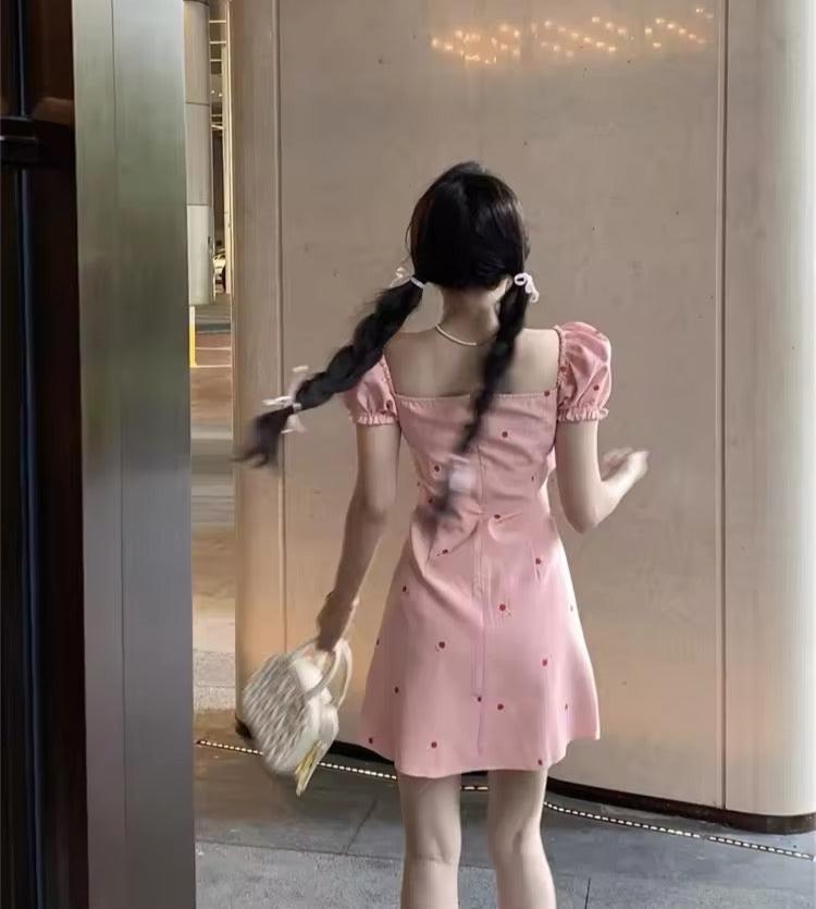Aiertu  Pink Floral Bloom Dress Aiertu