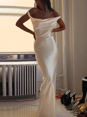 Aiertu  Satin Backless Tie Up Maxi Dress aiertu