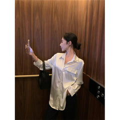 Aiertu  Elegant Shirts Women Vintage Sexy Lace Backless Bandage Blouses Summer Korean Hollow Out Long Sleeve Design Casual Tops Aiertu