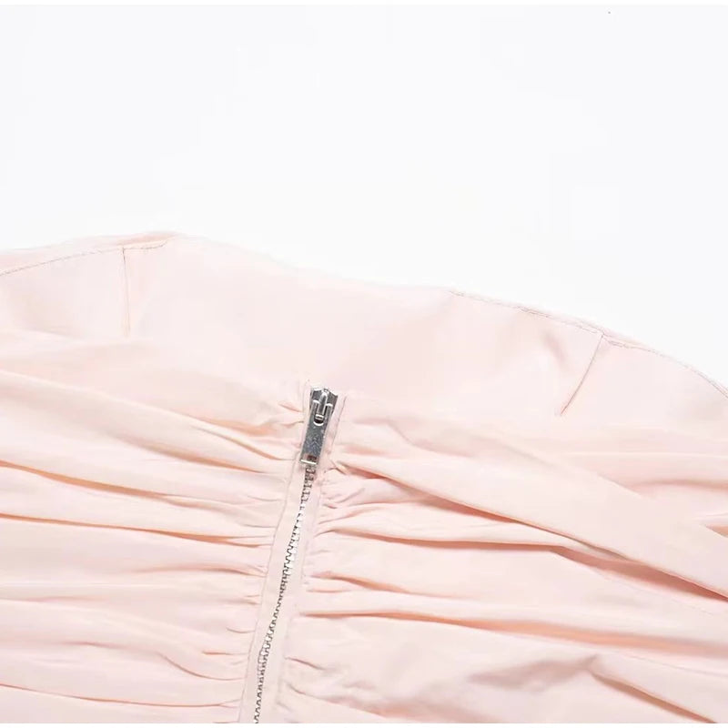 Aiertu  -  Sexy Bow Decoration Pleated Tube Top Women Sleeveless Strapless Zipper Female Cropped Vest  Summer Lady Fashion Streetwear Aiertu