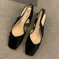 Aiertu  -  Summer Elegant Ladies Sandals Fashion Ladies Elastic Flat Heel Women Shallow Party Shoes Square Heel sandalias de mujer Aiertu