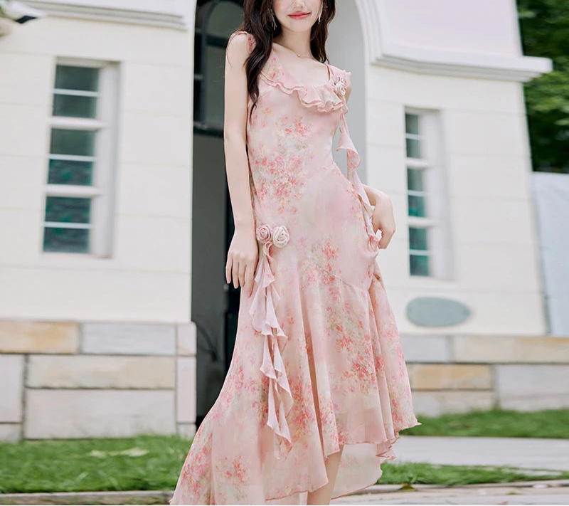 Aiertu  Honey Vine Vintage-Floral Ethereal Essence Dress Aiertu