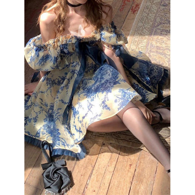 Aiertu  dress to impress Sweet Style Age-Reducing Floral Birthday Dress Summer New Fashion Women's Fairy Slim Princess Dress Aiertu