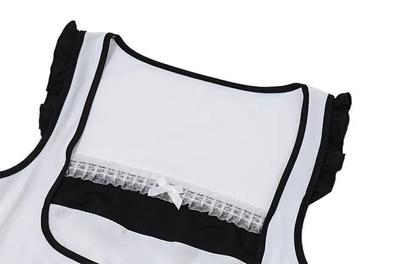Aiertu  -  Bow Panelled American Sweet Cruel Women Clothing Lace Patchwork Y2K Goth Vintage Sling Vest 2025 New Elegant 2000S Tanks Aiertu