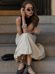 Aiertu  -  Vintage Casual Skirts For Women's Winter High Waist Casual Loose Long Skirt Female Party Solid Street Basic Skirts Aiertu
