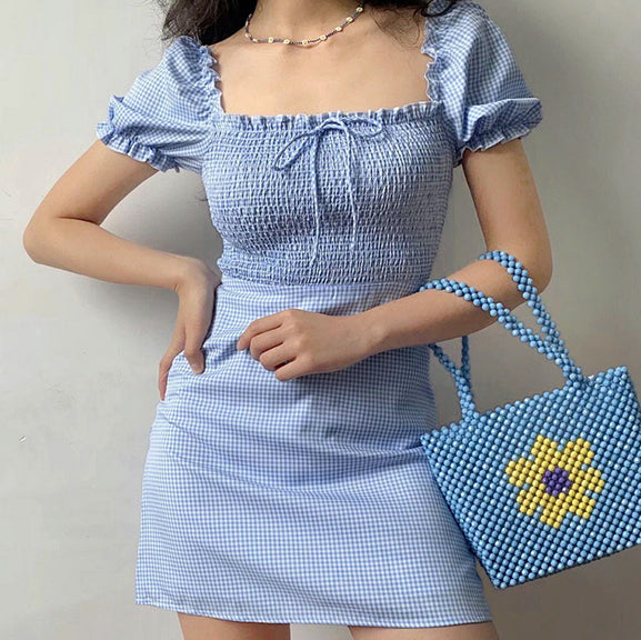 Aiertu - Uptown Shirred Babydoll Dress  ~ HANDMADE - new trend inspo - trashy outfits - dinner outfits Aiertu