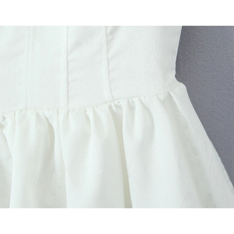 Aiertu  -  Sexy Cute White Sling Mini Dress For Women Lace Spliced V Neck A-line Summer Dresses Beautiful Birthday Party Robe Aiertu