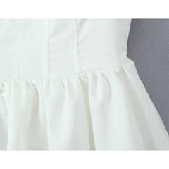 Aiertu  -  Sexy Cute White Sling Mini Dress For Women Lace Spliced V Neck A-line Summer Dresses Beautiful Birthday Party Robe Aiertu