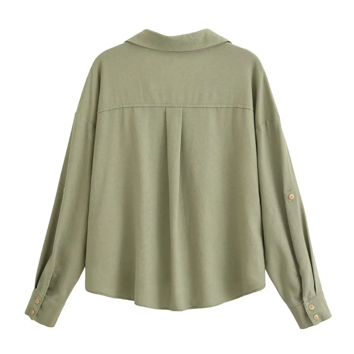 Aiertu  -  Linen Blended Twist Lapel Long Sleeve Casual Shirt Women's New Fashion Versatile Niche Design Top Aiertu