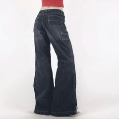 Aiertu  -  Y2K Women Buttons Mid-rise Jeans Harajuku Korean Fashion Straight Pants Vintage 2000s Denim Trousers Lady Streetwear Aiertu