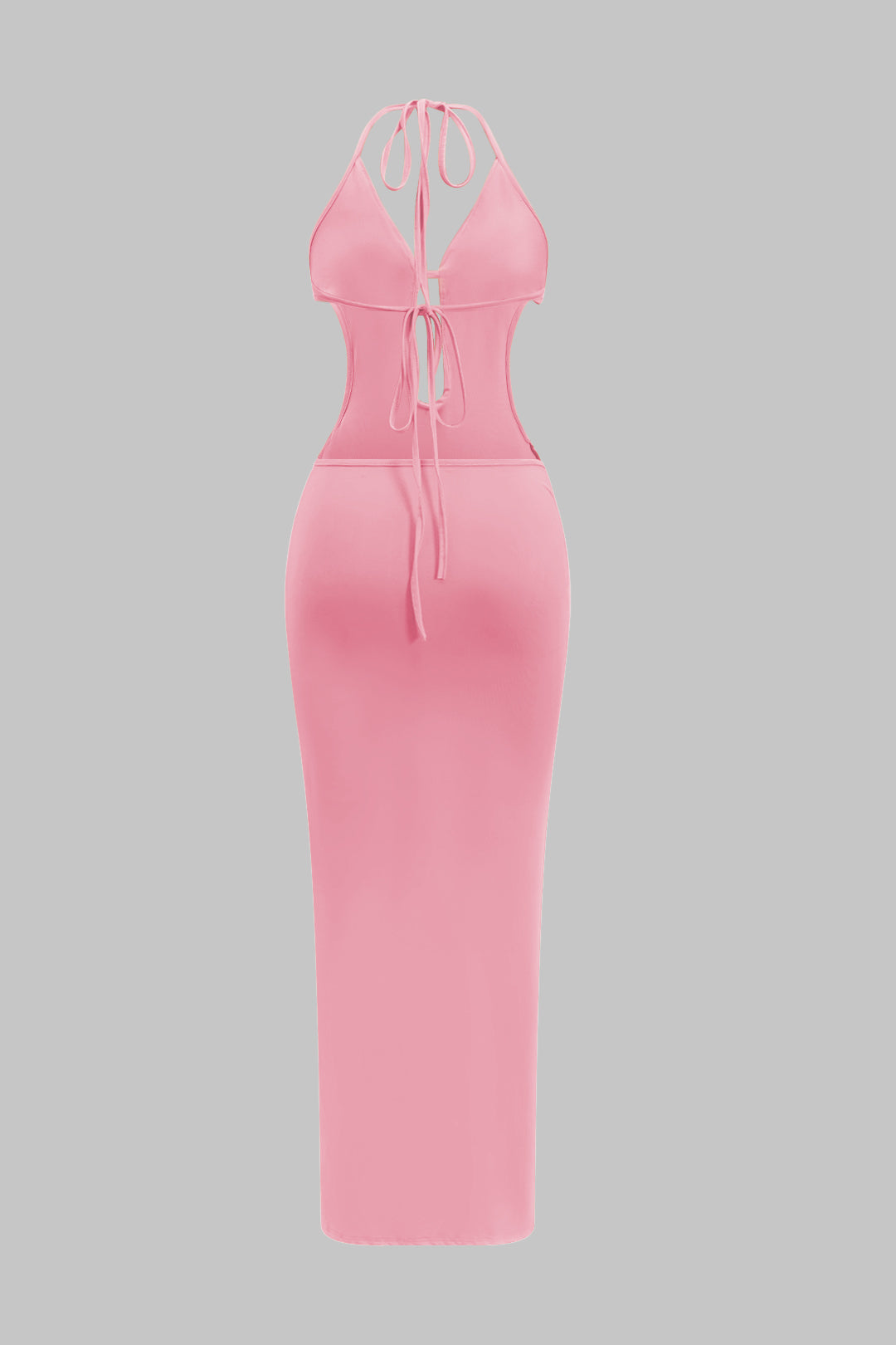 Aiertu  -Ruffle Cut Out Tie Up Backless Maxi Dress aiertu