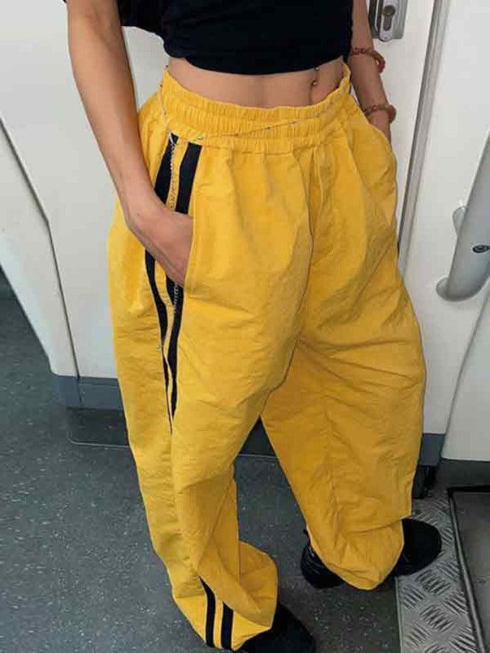 Aiertu  -  Contrast Color Stripe Wide Leg Pants Aiertu