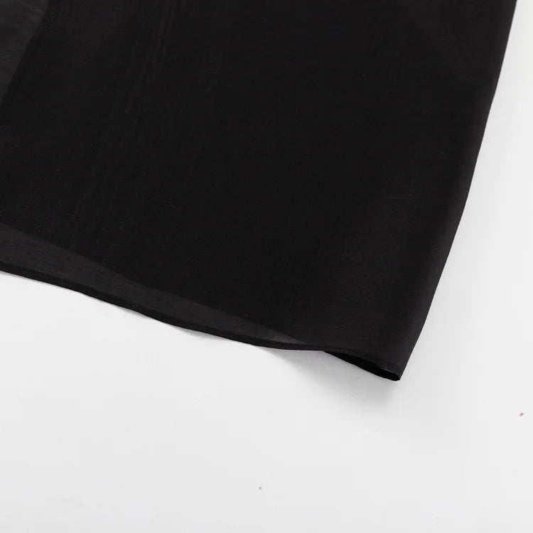 Aiertu  -  Summer Mesh See-Through Maxi Skirt Women High Waist Patchwork Slim Solid Y2k Clothes High Street Sexy Fashion Long Skirt Aiertu