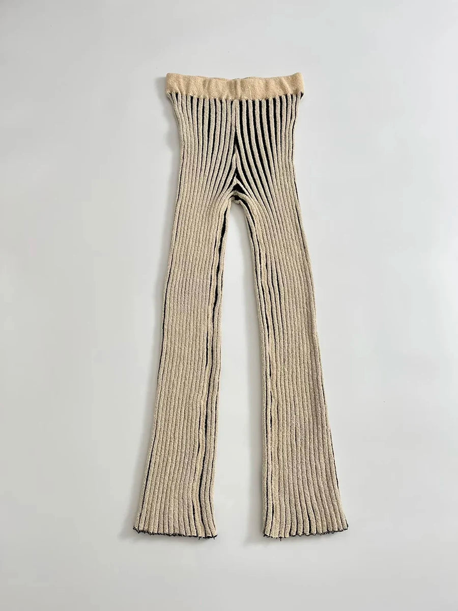 Aiertu  -  Striped Loose Two Piece Set for Women O Neck Sleeveless Top High Waist Wide Leg Pants Casual Sets Female Sumemr New Aiertu