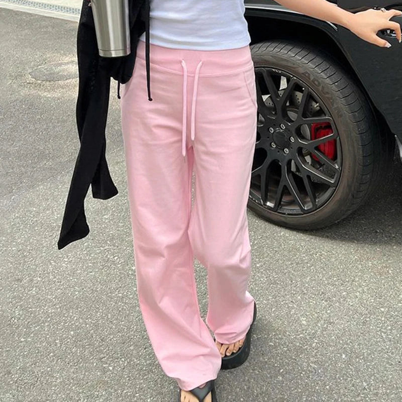 Aiertu  -  All-match Casual Pants Women Streetwear Drawstring Knitted Pants Autumn Basic Trousers Concise Slacks Sporty Sweatpants Aiertu