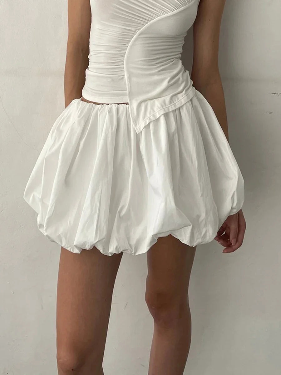 Aiertu  -  High Waist Mini Spring Summer Skirts Women Ruffle Pleated Fashion Korean Ladies Skirts Loose Casual Woman Lantern Skirts S-XL Aiertu