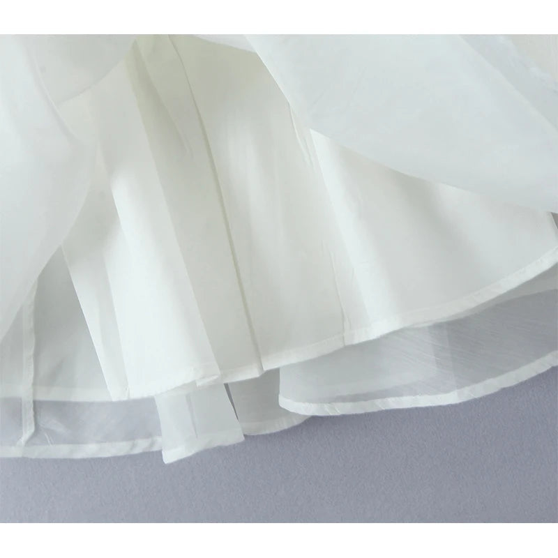 Aiertu  -  Sexy Cute White Sling Mini Dress For Women Lace Spliced V Neck A-line Summer Dresses Beautiful Birthday Party Robe Aiertu