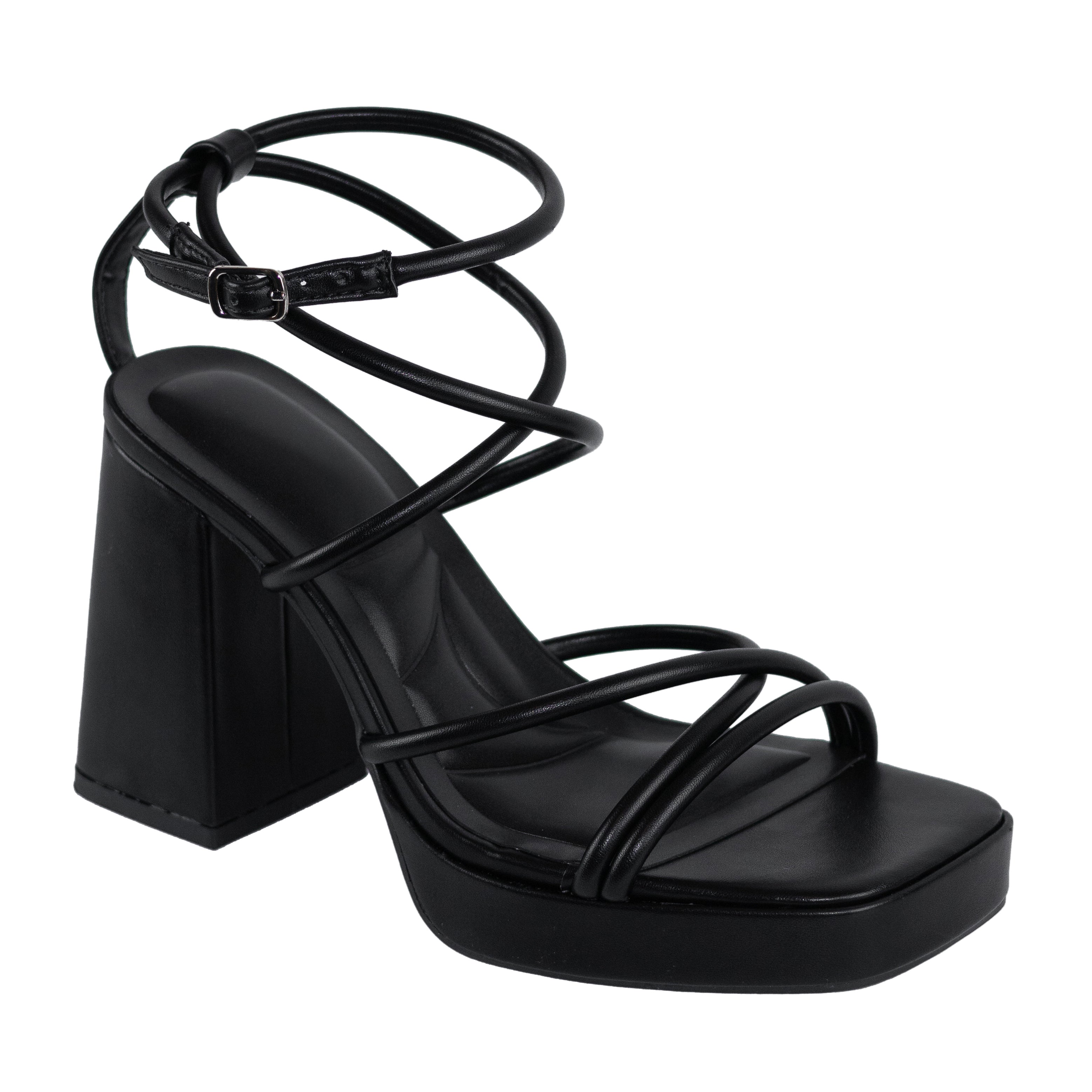 Aiertu  Taurus - Square Toe Ankle Strap Block Heels, Cushioned Comfortable Insole, Stylish Party Heels, Elegant Night Out Footwear for Women Aiertu