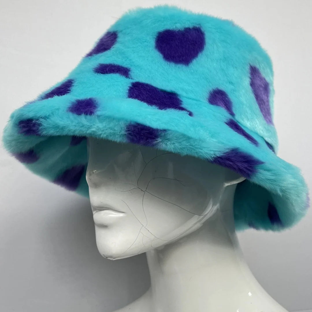 Aiertu  -  Winter 58-60cm XL Faux Fur Bucket Hat For Women Outdoor Warm Luxury Oversize Fisherman Hat Girl Trendy Party Long Fur Panama Cap Aiertu