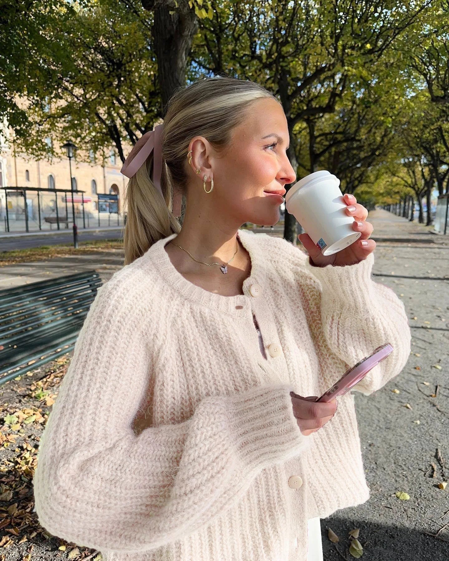 Aiertu  -  Solid Color Loose Round Neck Single Breasted Sweater European and American Fashion Knitted Cardigan Harajuku Y2k Long Sleeve Top Aiertu