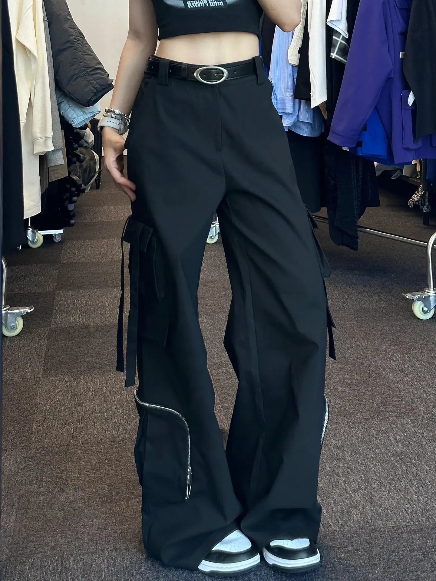 Aiertu  -  Hip Hop Women Cargo Pants American Casual Autumn Y2k Aesthetic Punk High Street Women Pantalones Fashion Zipper Dfesign Trousers Aiertu