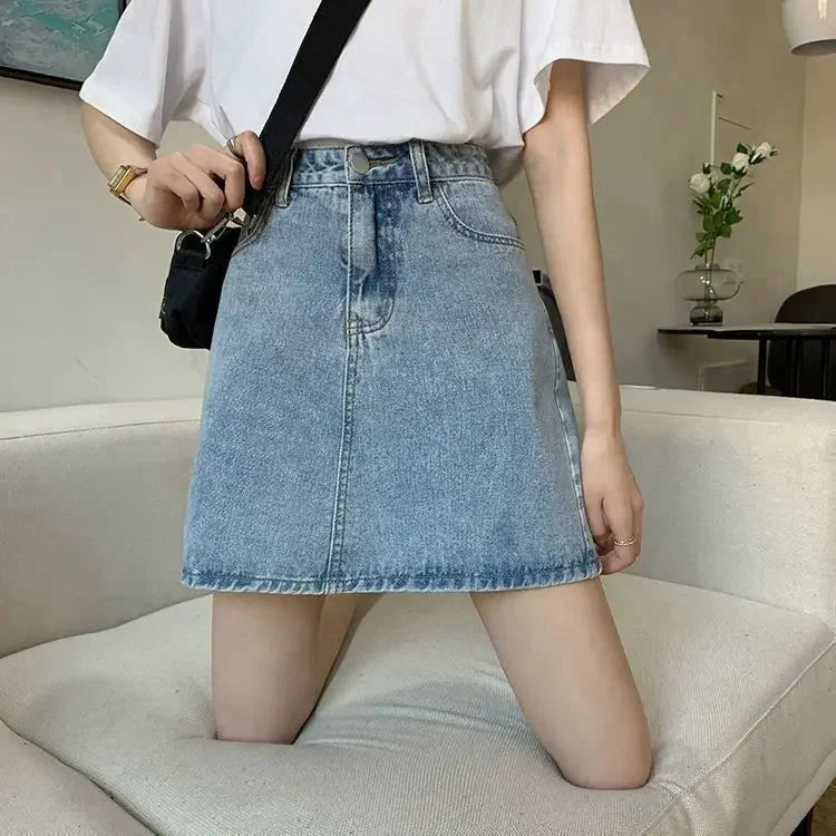 Aiertu Summer Denim Short Skirt for Women High Wiast Sexy Tight Bag Hip Skirts Lady Slim Fit Y2K Female Short Jeans Skirts Aiertu