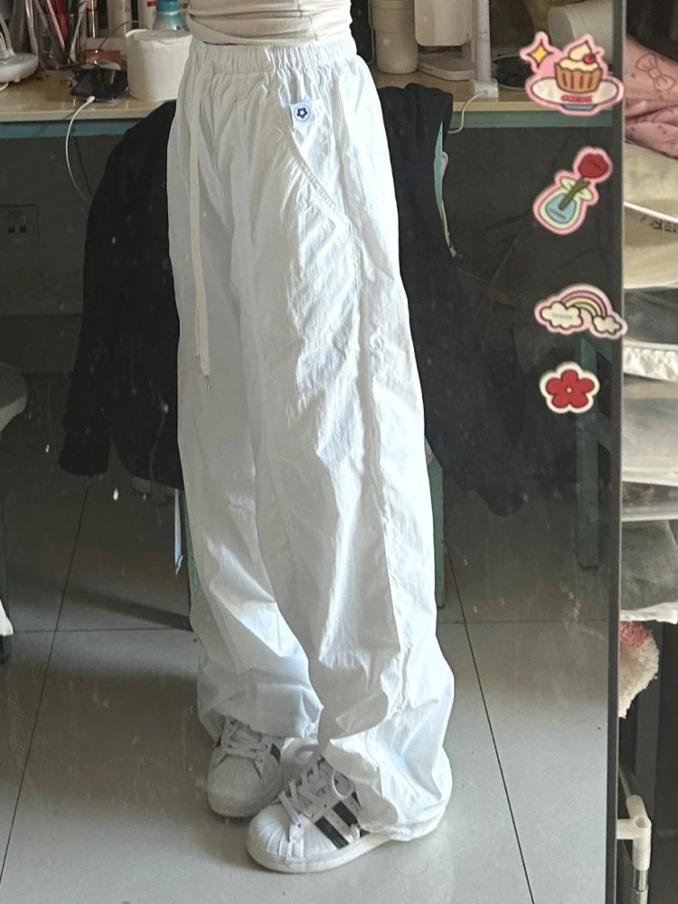 Aiertu  -  White High Waist Sweatpants Women Y2k Fashion Baggy Straight Wide Leg Korean Jogging Sport Pants Hip Hop Causal Joggers Aiertu