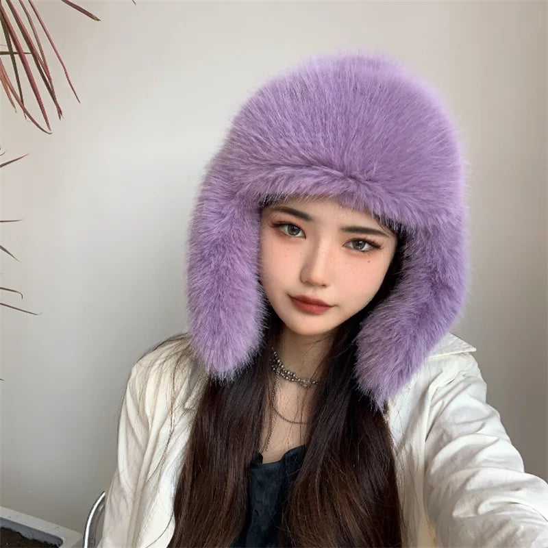 Aiertu  -  New Hairy Fisherman's Hat for Autumn and Winter Warm Ear Protection and Winter Water Bucket Hat Basin Hat Aiertu