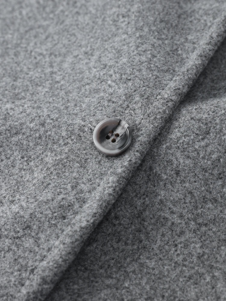Aiertu  -  Casual Single Button Woolen Coat Women 2026 Long Sleeve Loose Short Autumn Winter Coat Female Elegant Grey Chic V-neck Coats Aiertu