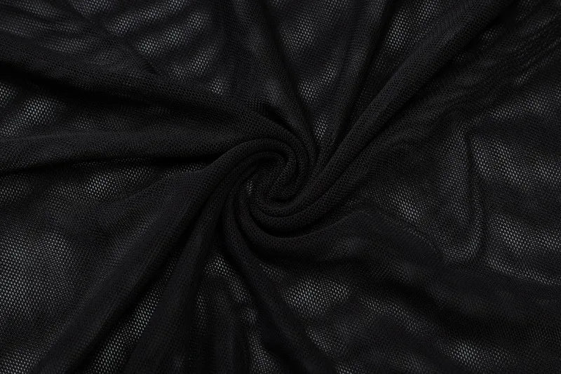 Aiertu  -  Hater Neck Backless Long Dresses See Through Mesh Black Club Dress Women Sexy Summer Clothes 2025 P15-DC35 Aiertu