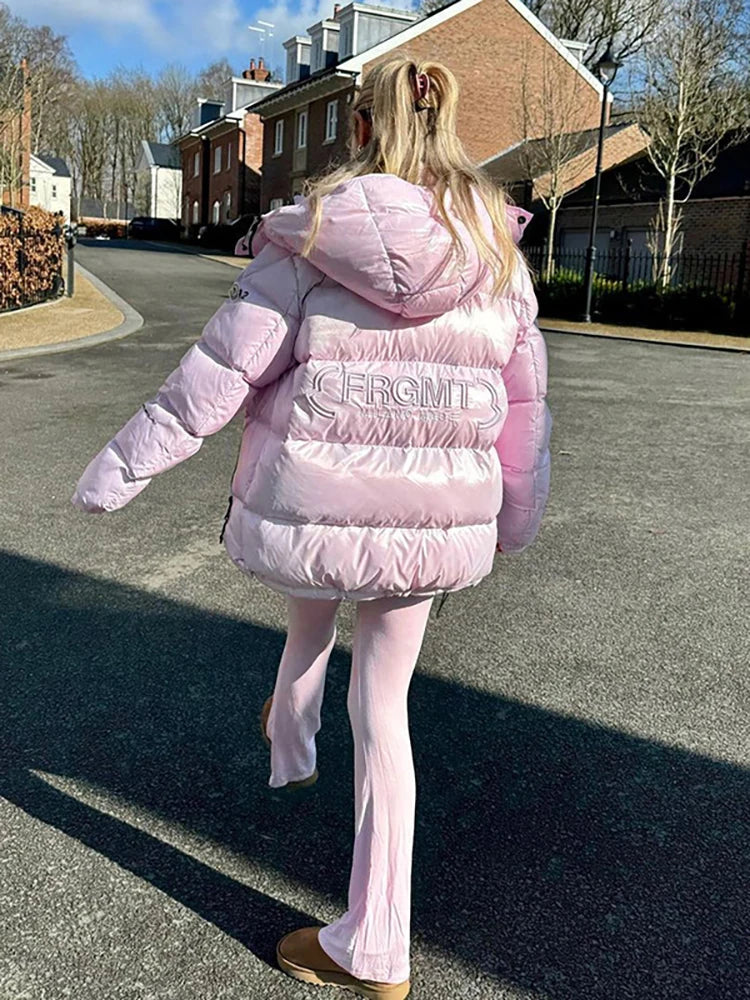 Aiertu  -   Autumn New Hooded Two Piece Sets Women Pant Suit Pink Long Sleeve Zipper Top Long Pant Female Casual Slim Pant Sets Aiertu