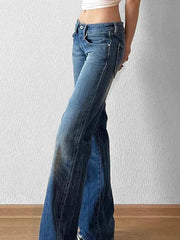 Aiertu  -  Vintage Low Rise Washed Wide Leg Jeans Aiertu