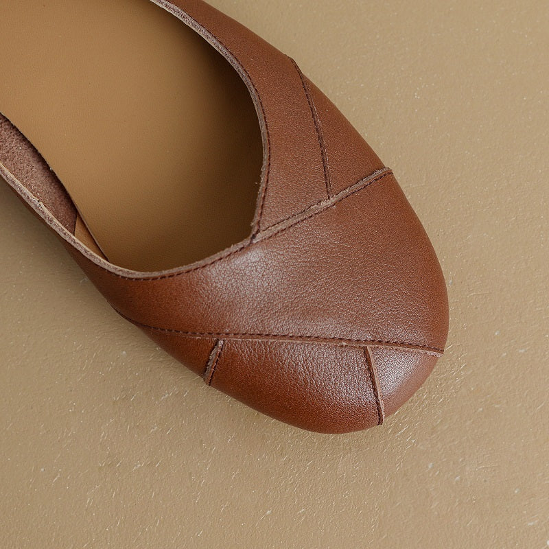 Aiertu  Slip-On Simple Loafers Women Flats Cowhide Ladies Weave Mules Cowhide Daily Driving Flats Women Basic Moccasins Round Toe Size40 Aiertu