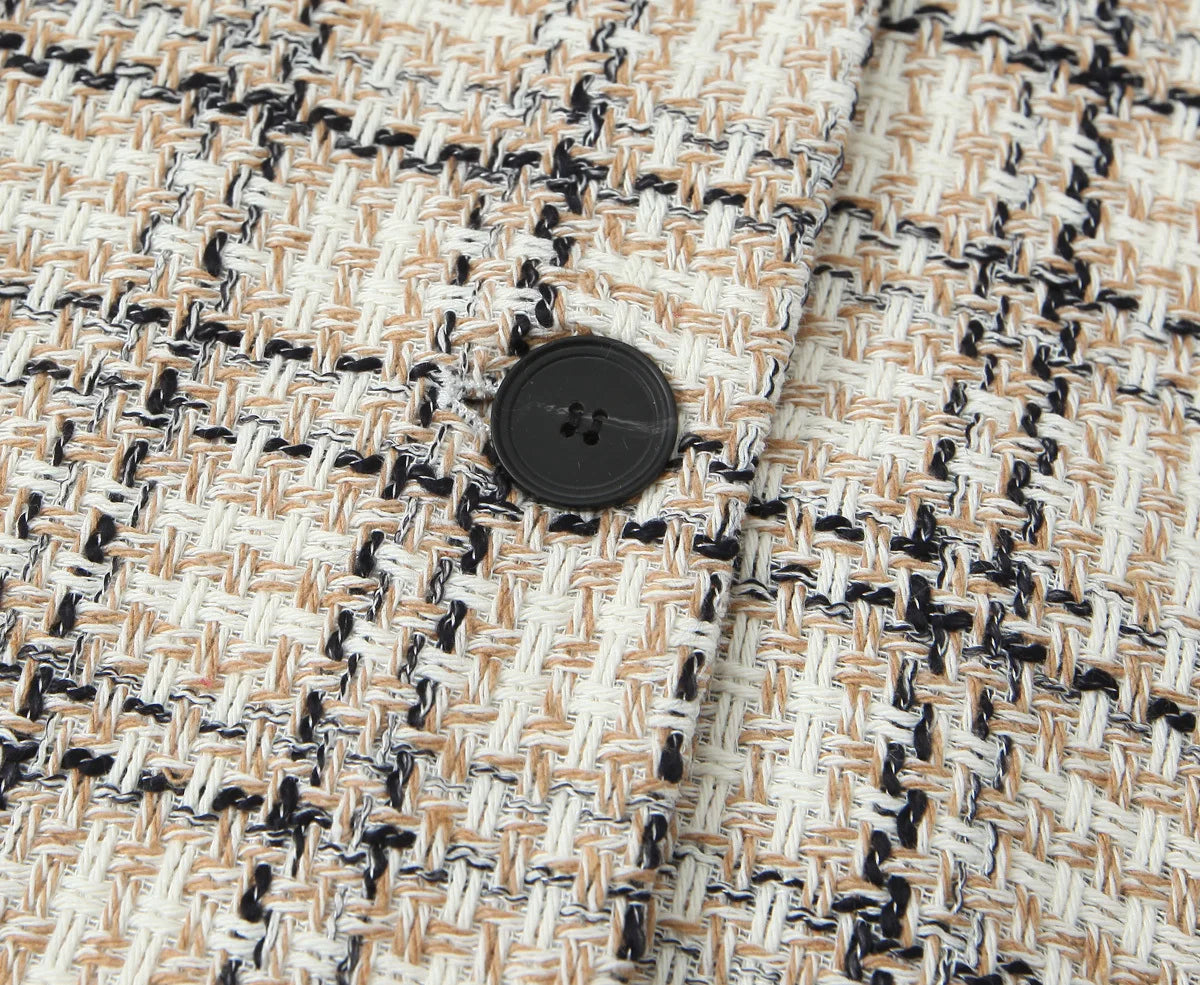 Aiertu  -  European and American style autumn new high-end temperament small fragrance style texture plaid jacket Aiertu