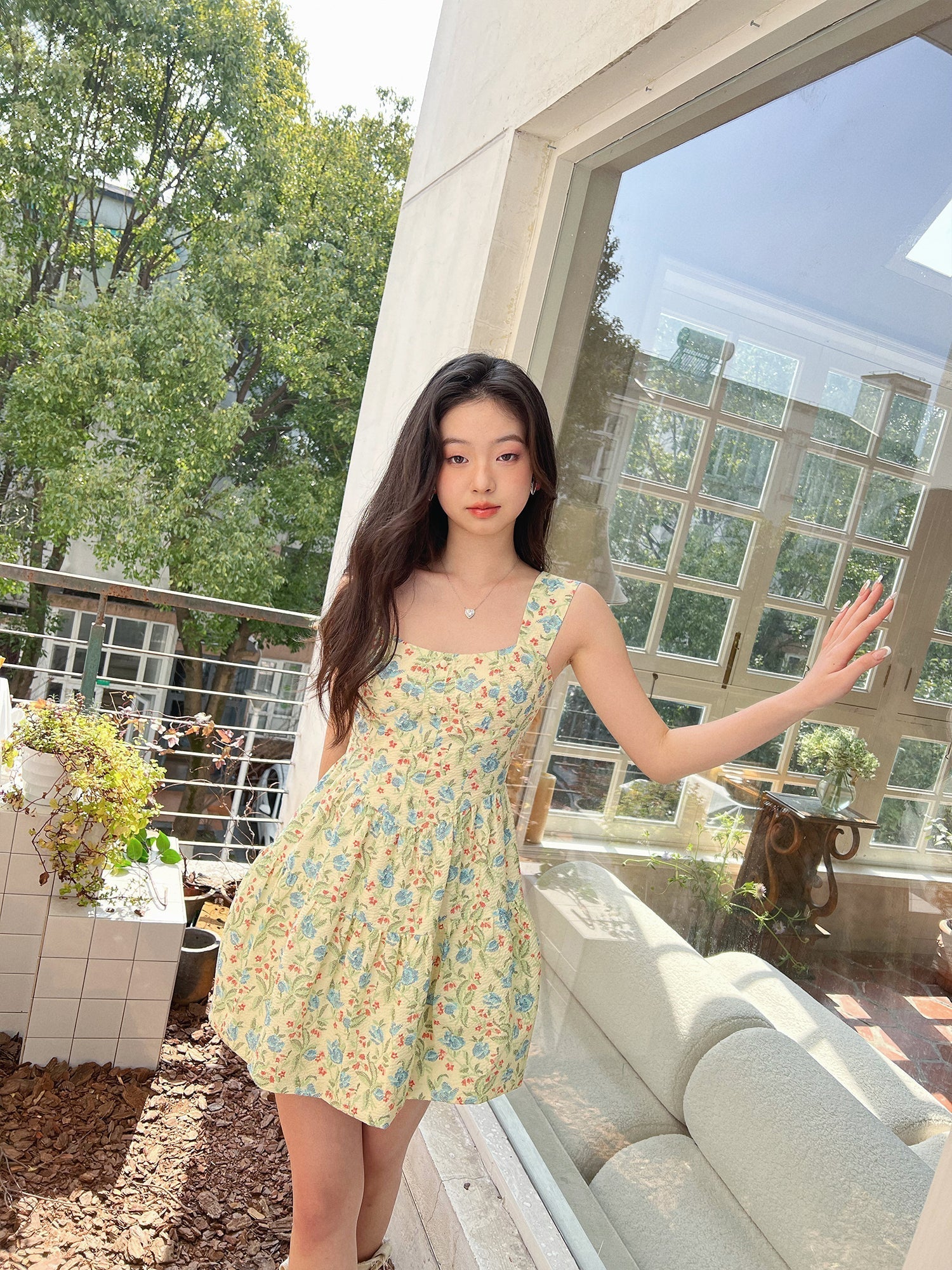 Aiertu  Magical Meadow Floral Romper Dress Aiertu