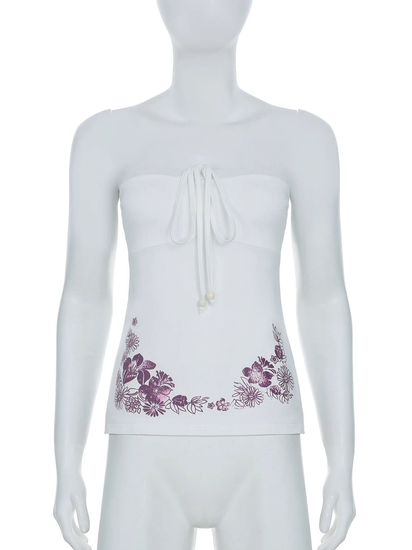 Aiertu  -  Holiday Floral Bandage Tube Tops Sexy Slim Slash Neck Sleeveless Tank Tops Women 2026 Summer Fashion Streetwear Ladies Aiertu