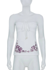 Aiertu  -  Holiday Floral Bandage Tube Tops Sexy Slim Slash Neck Sleeveless Tank Tops Women 2026 Summer Fashion Streetwear Ladies Aiertu