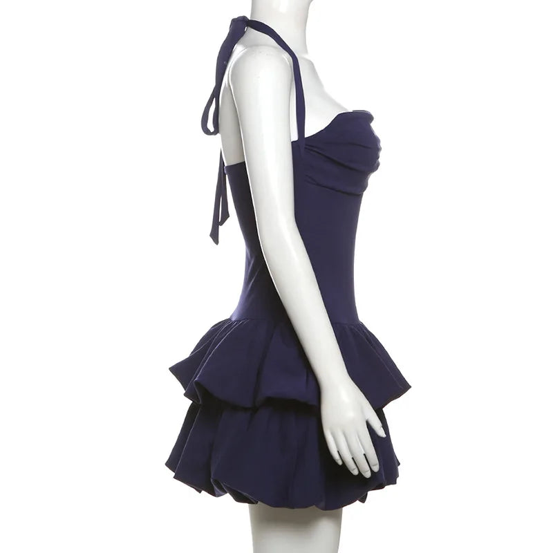 Aiertu  -  Sexy Backless Spring Mini Dress Women Square Collar Patchwork Bandeau Fashion Solid 2025 New Dress Female Bodycon Dress Aiertu