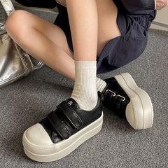 Aiertu  -  Women's Sneakers With Platform Thick Sole Hoof Heels Fabric Low Canvas PU Rubber Women's Sneakers With Platform Thick Sole Canva Aiertu