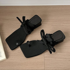 Aiertu  -  Women Square Toe High Heels Sandals Ankle Strap Shoes Designer 2026 Summer Chunky Shoes Clip Toe Flip Flops Casual Sandalias Aiertu