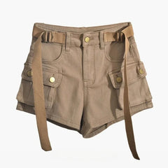 Aiertu  -  Y2K Harajuku Trendy Streetwear High-waisted Slim A-line Workwear Denim Shorts Feminine Versatile Personality Retro Sports Shorts Aiertu