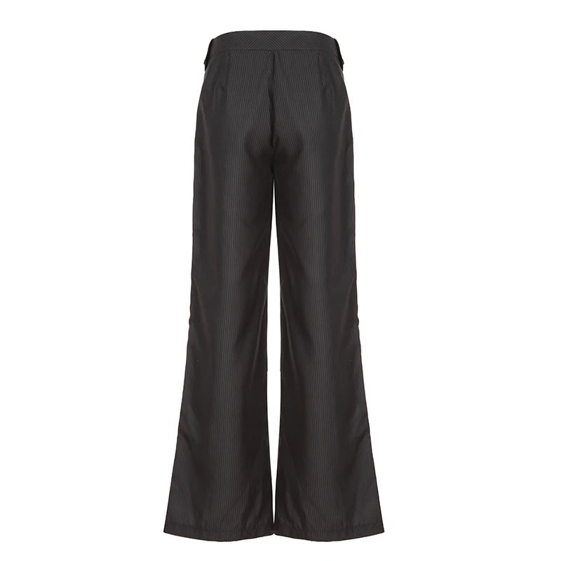 Aiertu  -  Y2K Women Striped Suit Pants Fashion Spring Casual High Street Vintage Slim Flare Trousers Office Lady Basic Outfits Aiertu
