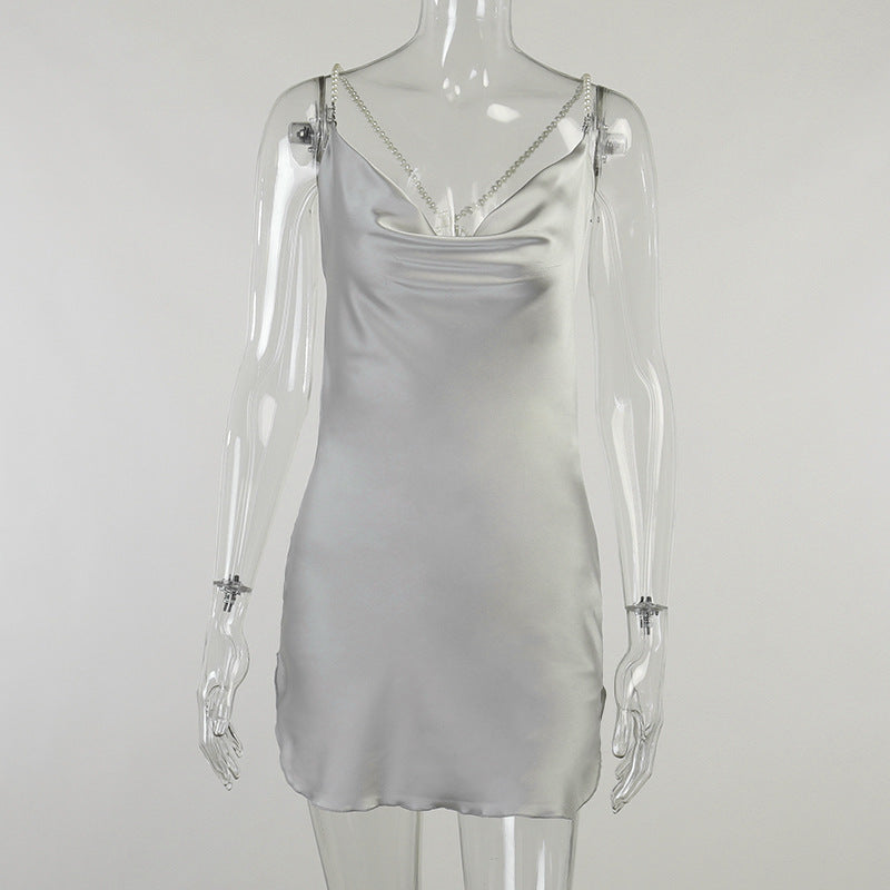 Aiertu - Sexy Pearl Sling Dress With Backpack Aiertu